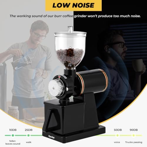 Electric Burr Coffee Grinder, Anti-Static 8 Grind Settings, Black - Image 4