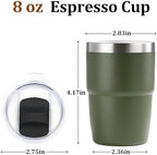 Zenbo 8 oz Stackable Espresso/Coffee Cups with Magnetic Lid, Ceramic-Lined - Image 6