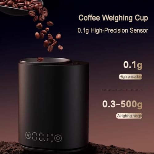 Digital Coffee Dosing Cup, Digital Scale, with LED Display, 0.1g High Precision, 0.3-500g Measurement Range, USB-C Charging, for Espresso - Baking/Coffee Lover Gifts - Image 2