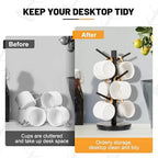 MyLifeUNIT Mug Holder Tree, 360° Rotated Coffee Cup Holder with 6 Hooks, 2 Pack Coffee Mug Holder for Counter (Black) Bundle - Image 6