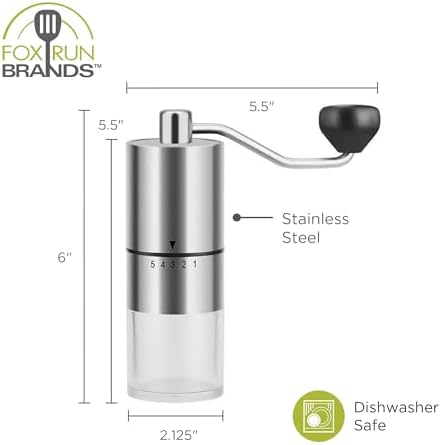 Fox Run Manual Coffee Grinder, Hand Crank Coffee Grinder for Espresso and More - Image 5