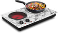 CUSIMAX Hot Plate, 1800W Double Burner Hot Plate for Cooking, White Marble by CUSIMAX