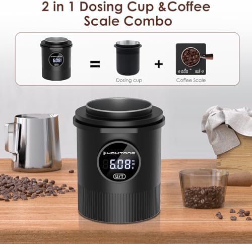 Homtone Coffee Dosing Cup with Scale, Rechargeable Espresso Scale, 0.05g Precision – Multi-Purpose for Espresso, Drip Coffee, French Press, Spices & More – Compatible with 58mm Portafilters (BLACK) - Image 2