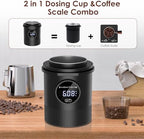 Homtone Coffee Dosing Cup with Scale, Rechargeable Espresso Scale, 0.05g Precision – Multi-Purpose for Espresso, Drip Coffee, French Press, Spices & More – Compatible with 58mm Portafilters (BLACK) - Image 2