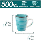 vancasso Bonita Stoneware Coffee Mugs 17oz Large Coffee Mugs, Microwave and Dishwasher Safe, Cold Color, Set of 6 - Image 2