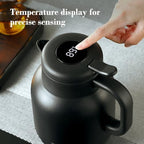 Household Thermal Teapot for Keeping Hot,Thermal Coffee Carafe Double Wall Stainless Steel Vacuum Flask with Detachable Tea Strainer, Tea Infuser(Black,1L) - Image 5