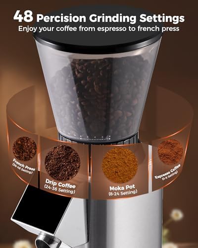 Tuni G1 Conical Burr Coffee Grinder With Coffee Knock Box(Silver) - Image 4