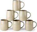 GBhome Large Coffee Mugs Set of 6, 18oz Handmade Ceramic Coffee Mugs Set with Gradient color for Latte/Tea/Beer/Hot Cocoa, Dishwasher & Microwave Safe, Khaki by GBhome