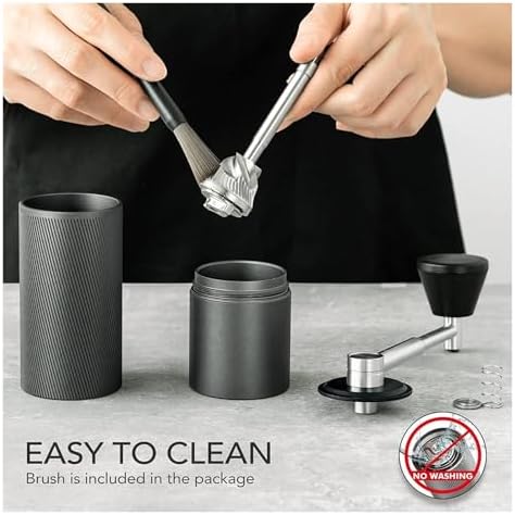 Fold Manual Coffee Grinder, Adjustable Stainless Steel Conical Burr(White) - Image 5