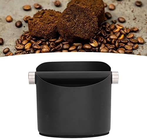 Espresso Coffee Knock Box, Coffee Grounds Container Box, Stainless Steel Rubber Coffee Dump Bin for Home (Black large size (FC-05-2)) - Image 5