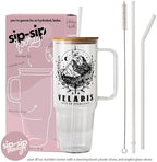 Sip-Sip Hooray! ACOTAR 40oz Glass Tumbler with Lid and Straw, Velaris Night Court Iced Coffee Cup, City of Starlight Bookish Gift for Fantasy Readers - Image 5