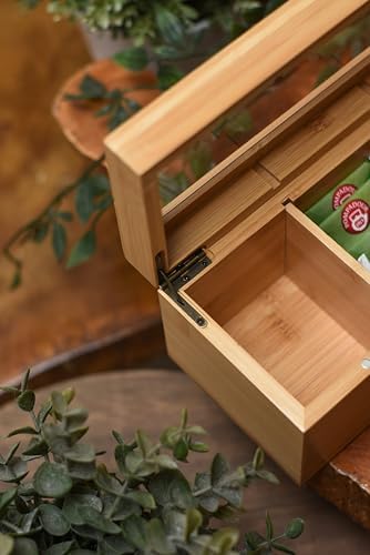 Acacia Wooden Tea Bag Organizers, Tea packet Storage Boxes, Tea Caddy for Tea Bags Chest, Teabag Holder Containers, Teabox Station Display, Organizador De Tes Caja Para Te, 8 Compartments - Image 7