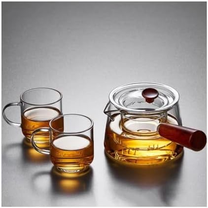 Sturdy Large capacity side handle teapot with cover glass teapot with removable filter home tea kettle and cup set Washable by Unknown