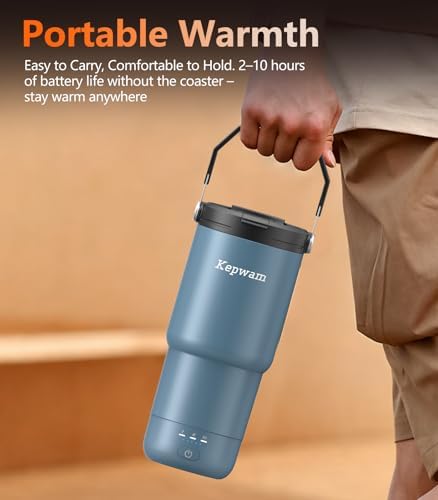 Kepwam Self-Heating Travel Mug T3,20oz Large Capacity Leak-Proof Heated Mug - Image 5