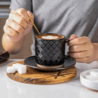GBhome 6 OZ Coffee Mugs with Saucer and Stand, Ceramic Espresso Coffee Cup - Image 6