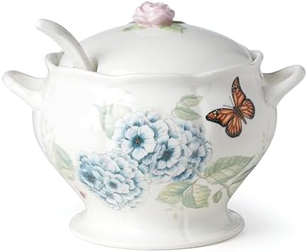 Lenox Butterfly Meadow Porcelain Soup Tureen and Ladle Set - Image 2