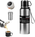 Coffee Tea Vacuum Stainless Steel Water Bottle with LED Temperature Display ：Hot and Cold Insulated Water Bottles Include Tea Strainer & Drinking Lid (silver, 1360ml/45.99oz) by Unknown