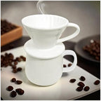 Ceramic Coffee Dripper Engine Style Drip Filter Cup Permanent Pour Over Maker Separate Stand For 1-2 Cups(Filter Cup) - Image 2