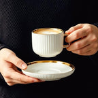 8 oz Ceramic Coffee Cups Set of 6 with Saucers, Gift Box - Image 5