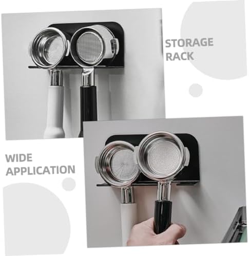 Cabilock 4pcs Wall-Mounted Coffee Portafilter Holder Espresso Filter Storage Rack Adhesive Backing Easy to Clean and Install for Home Kitchen Organization - Image 2