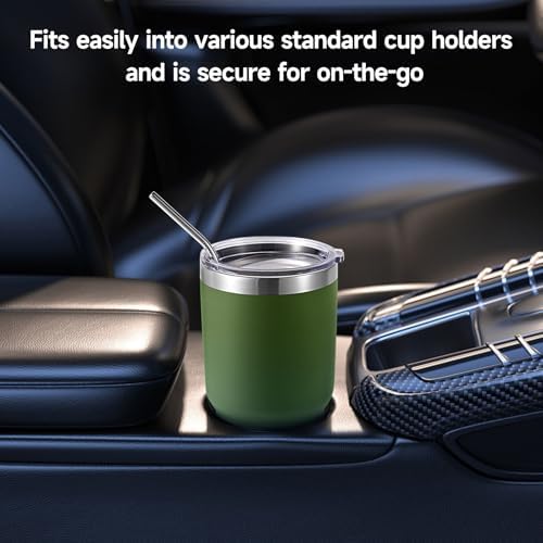 Volhoply 30oz Insulated Tumbler with Lid and Straw, Double Wall Inner & Outer 304 Stainless Steel Tumblers Bulk, Powder Coated Coffee Cup for Office, Home, Travel (Army Green,4 Pack) - Image 6