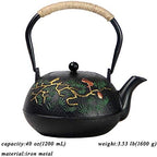 tetsubin Cast iron Tea Kettle workshop Healthy japanese Tea pot with Stainless Steel Infuser（40 oz） - Image 2