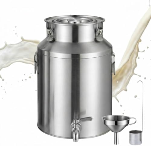 1.32-26.42Gal Stainless Steel Milk Can Bucket, Wine Pail Bucket with Spigot by Unknown