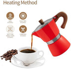 ShanSon Moka Pot 3 Cup 5 oz Italian Coffee Maker and Coffee Canister Airtight Coffee Container 22OZ, Blue & Red - Image 6