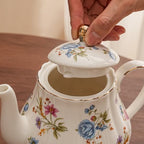Floral Small Teapot With Infuser，24oz Ceramic Tea Pot for Blooming Loose Leaf Tea, Coffee,Milk (Multicolor Floral) - Image 6