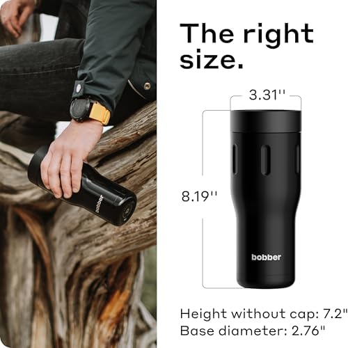 BOBBER - 16 Oz Vacuum Insulated Stainless Steel Portable Travel Coffee Mug With 100% Leakproof Locked Lid (Black Coffee) - Image 6