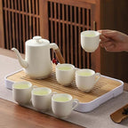 Modern Cream-style Tea Set, 1 Pot& 6 Cups with Tea Tray, Pure and Serene, Exquisite Packaging, Perfect for Mother's Day, Birthdays, and Christmas (Swan Model) - Image 6
