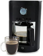 WILLOW 12-Cup Programmable Drip Coffee Maker with Glass Carafe – Delay Brew Coffee Machine with Timer, 1-4 Cup Setting, Keep Warm, Auto Shut-Off & Reusable Filter, Coffee Pot - Black by WILLOWKITCHEN