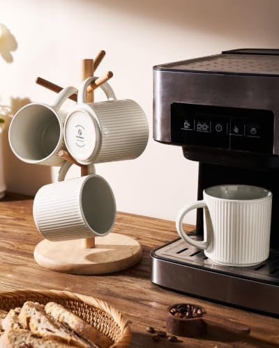 famiware Coffee Mug Set of 8, Star 12 oz Ceramic Mugs Cups Set with Handle - Image 4