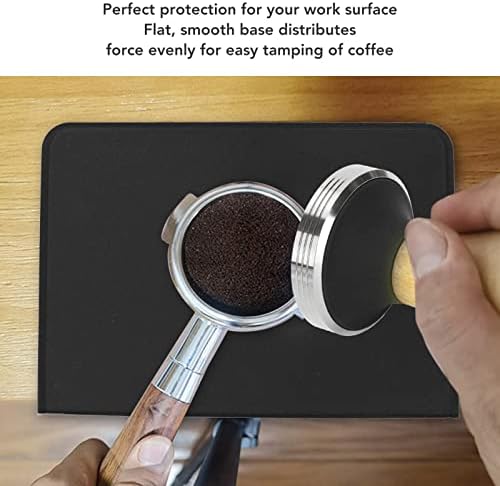 Wood Coffee Tamper Silicone Mat Set with Stainless Steel Base, Premium, for Beginners Baristas, 1 Set (51mm / 2.01in Tamper) - Image 5