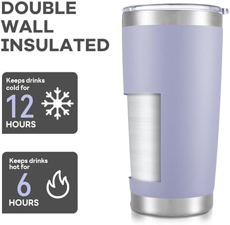 20 oz Tumbler with Lid Stainless Steel Insulated Tumblers Bulk Cups Mug - Image 3