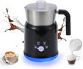 Coffee Milk Frother, Electric Milk Heating Milk Frother with Transparent Visible Cup Lid, Hot and Cold Doubles, Detachable Design, Even and Fine Milk Foam (Black) by Unknown