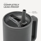 HydroJug Traveler 40oz, Insulated Tumbler with Handle & Straw, Stone - Image 4