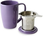 FORLIFE Curve Tall Tea Mug with Infuser and Lid, 15-Ounce, Purple - Image 2