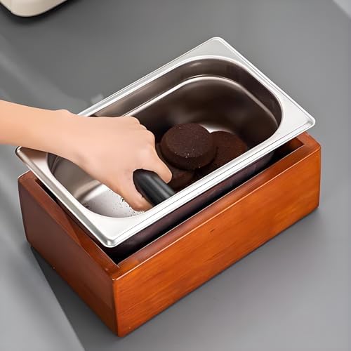 Coffee Knock Box with Quiet Silicone Bar for Coffee Bar Accessories - Image 4