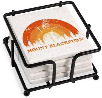 CafePress Vintage Mount Blackburn Fan Retro Coo Tumbled Stone - Set of 4 Coasters Set of 4 w/holder by CafePress