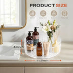 Divided Lazy Susan Turntable Organizer, 11.5" Clear Round Lazy Susan - Image 6