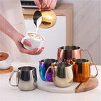 Milk Frother Cup Stainless Steel 10oz Stainless Steel Milk Frothing Pitcher – 300ml Precision Spout for Latte Art(300ml-iridescent) - Image 5