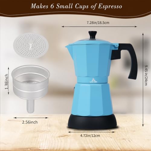 LAOION 6 or 3 Cup Electric Moka Pot, Cafeteras Electricas Modernas-Blue - Image 3