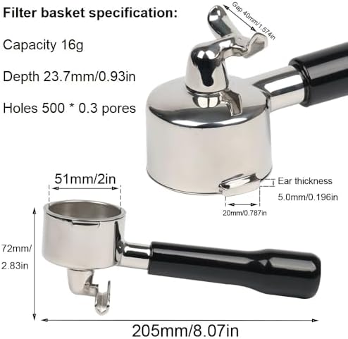 51mm Portafilter 2 Ears with Double Spout for Delonghi Stilosa EC260 - Image 3