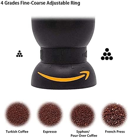 Coffee Grinder Manual Coffee Grinder with Ceramic Burrs Hand Coffee Mill with Two Containers Adjustable Coarseness Refillable Lids - Image 5