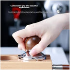 Coffee Powder Press Hammer Mini Tamper51/53/58mm Espresso Wooden Handle Powder Press Uniform Coffee Shop Household Barista(58Mm dark) - Image 4