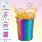 Mimorou 20 Pack 8 oz Stainless Steel Cups Metal Cup, Rainbow - Image 3