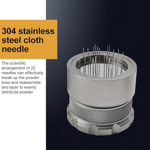 51mm Adjustable WDT Tool 22 Needles Espresso Distributor Leveler Geared Spinning Stirrer Coffee Distribution Tool with Cleaning Brush Base (51mm) - Image 5