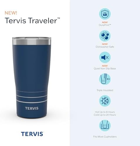 Tervis Traveler NFL Baltimore Ravens - Hype Stripes Triple Insulated Insulated Tumbler Travel Cup Keeps Drinks Cold & Hot, 20oz, Stainless Steel - Image 3
