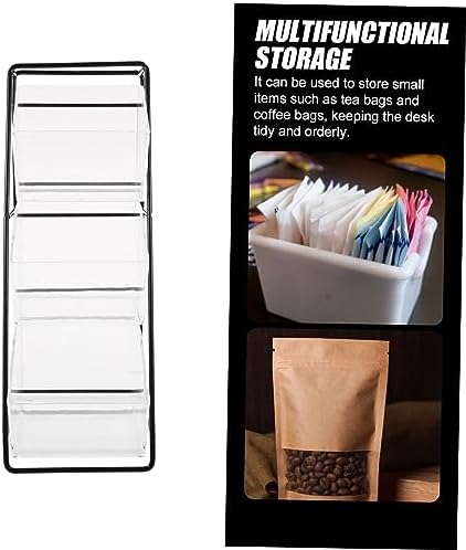 BESPORTBLE 1 Set Pen Organizer for Desk Containers Tea Packet Tea Bag Creamer Sweetener Sugar Tea Packet Rack Shelf Vertical Tea Organizer Teabags Metal Milk Tea Pantry Coffee Bag re-usable - Image 7